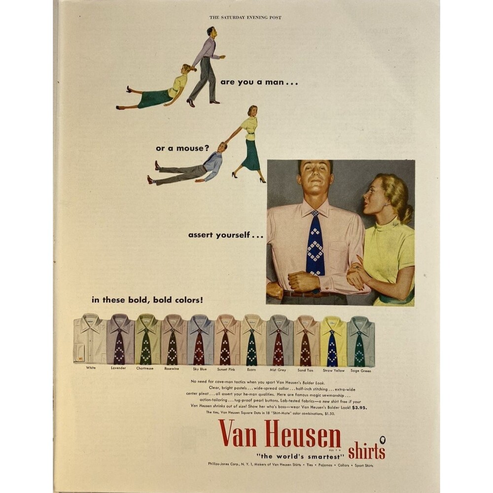 Van Heusen Shirts "Are You A Man or Mouse? Assert Yourself in our Shirts" Ad '49